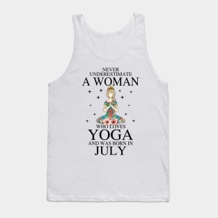 A Woman Who Loves Yoga And Was Born In July Tank Top